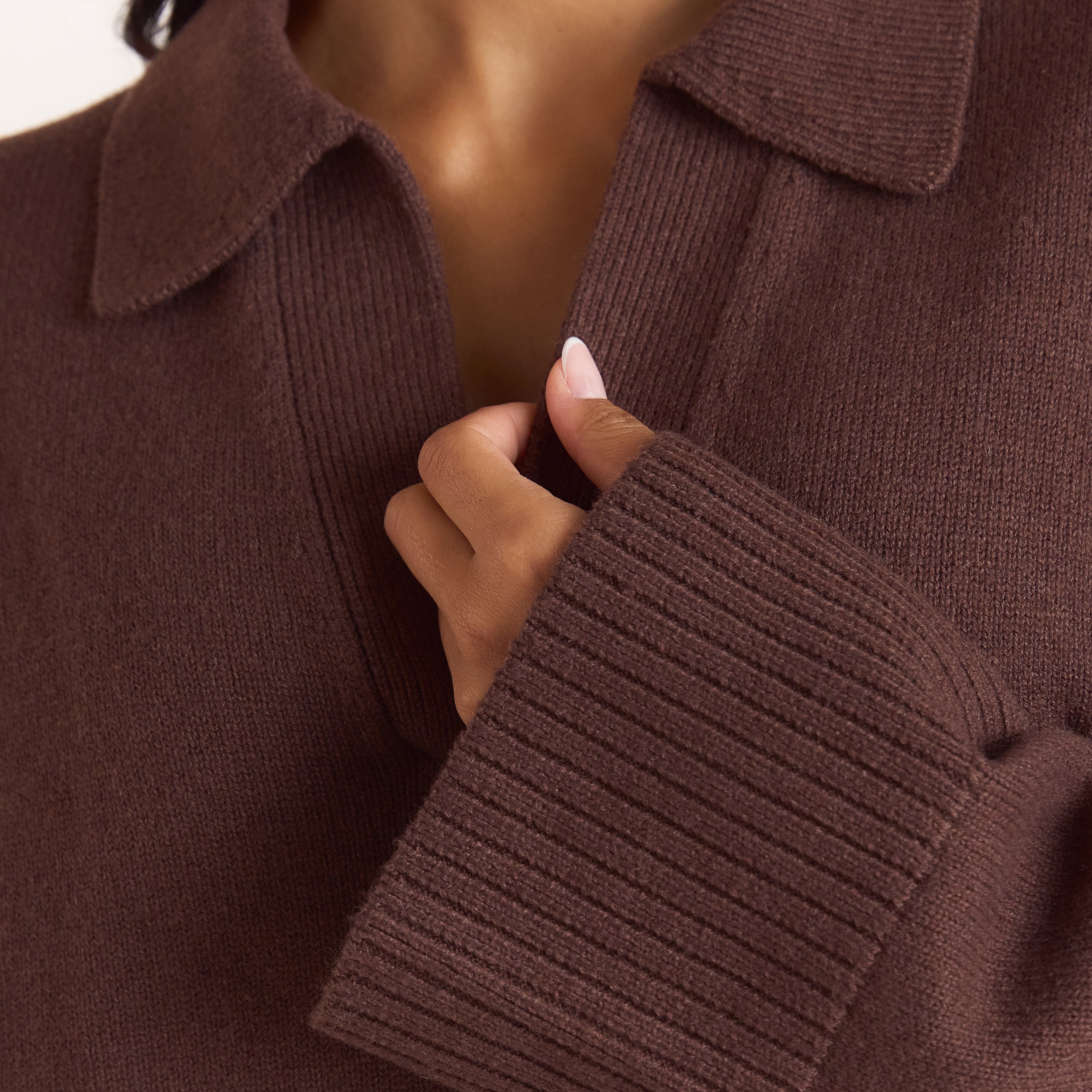 Pull en Maille à Demi-patte | Pull en Maille à Demi-patte - Chocolat