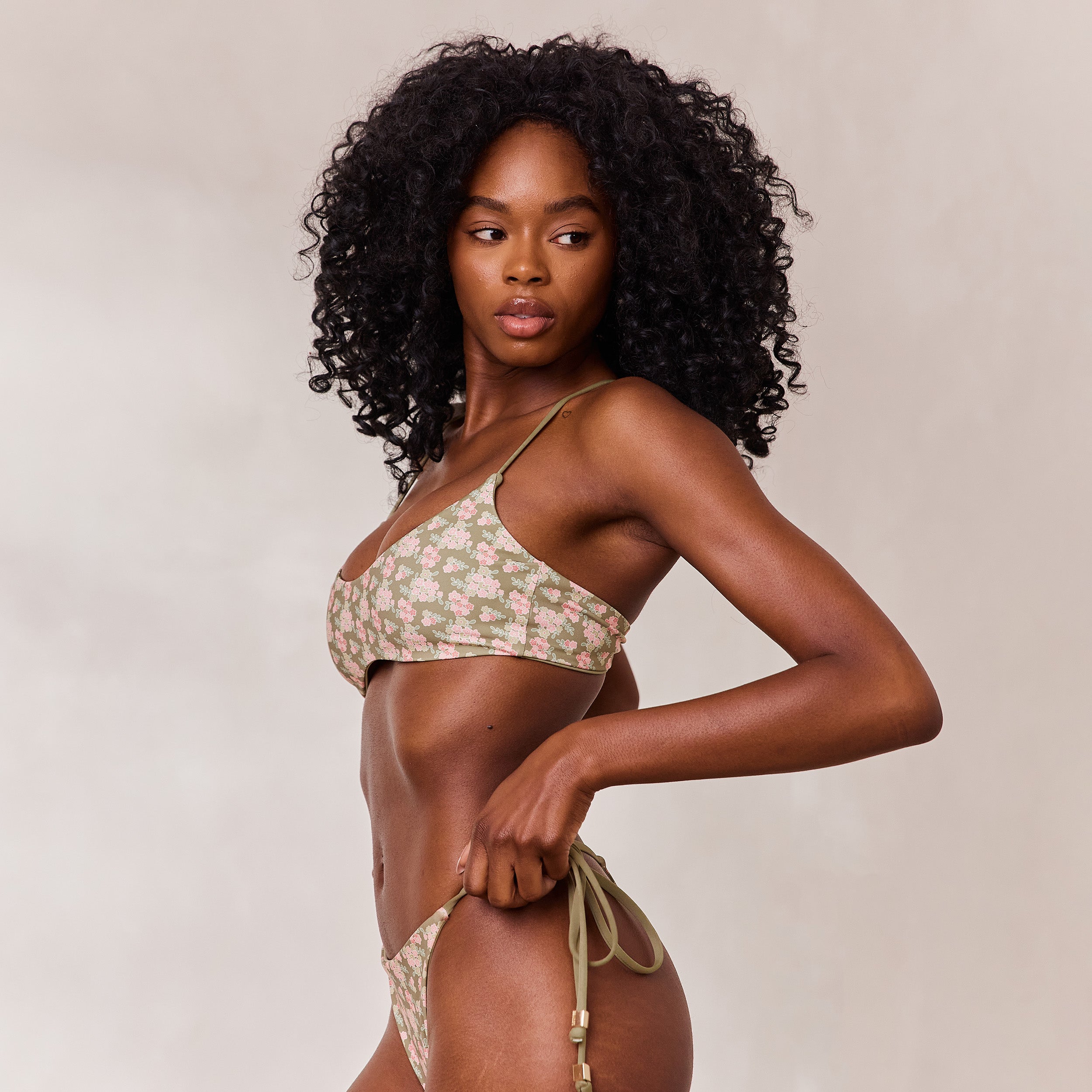 Brassière Haut de Bikini Réversible | Brassière Haut de Bikini Réversible - Vert/Floral