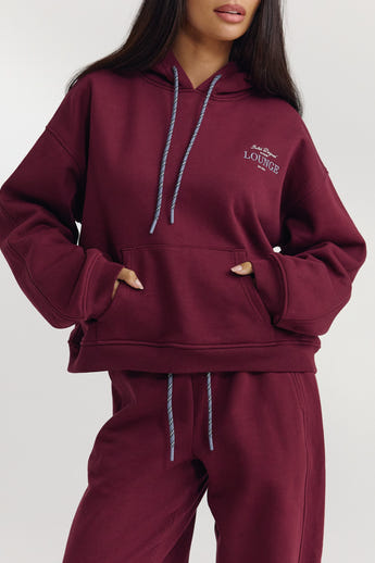 Sweat à Capuche Oversize - Laque Cerise alternate