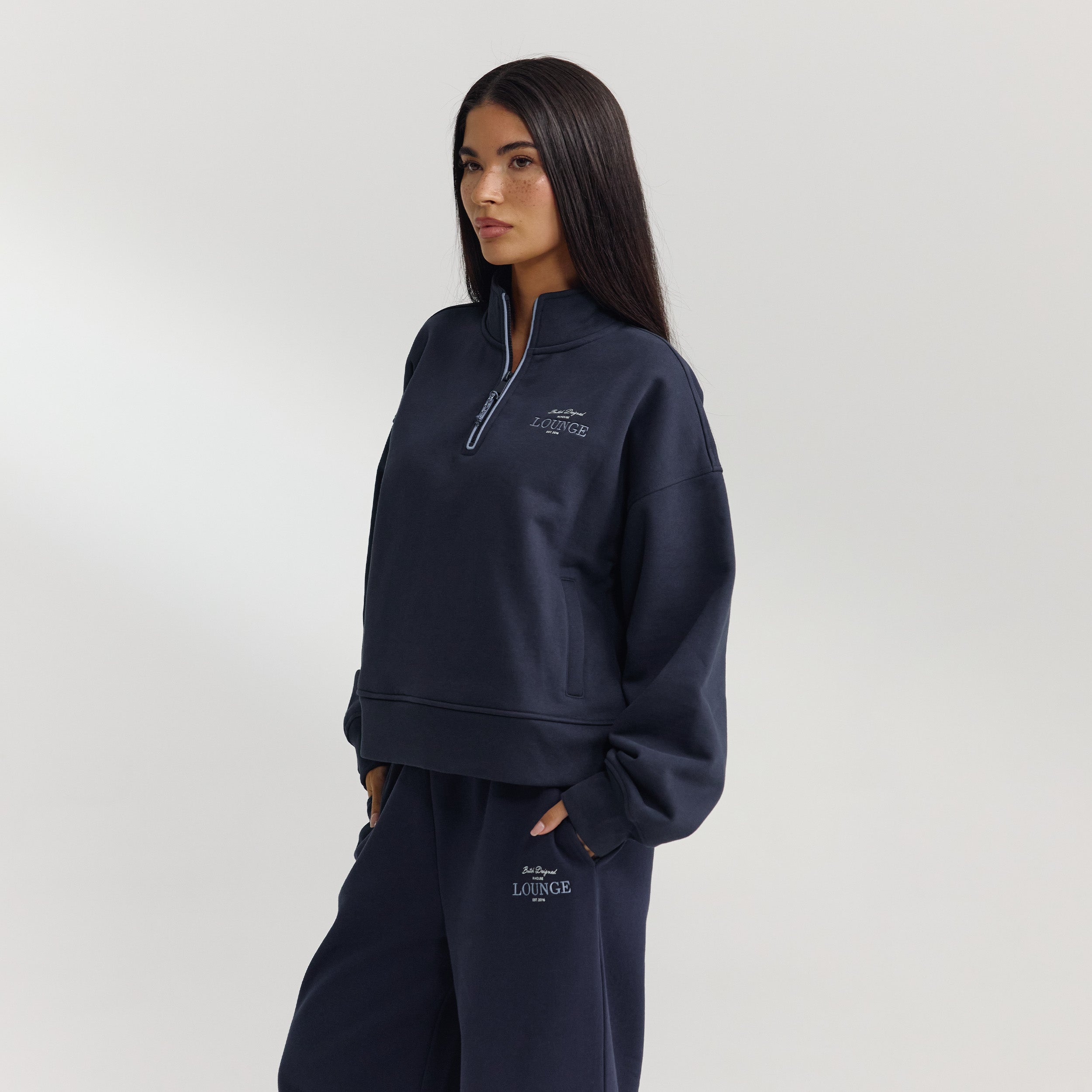 Pull avec Quart de Zip | Pull avec Quart de Zip - Bleu Foncé