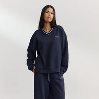 Pull à Col en V - Bleu Foncé