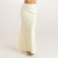 Jupe Maxi en Satin - Jaune Citron