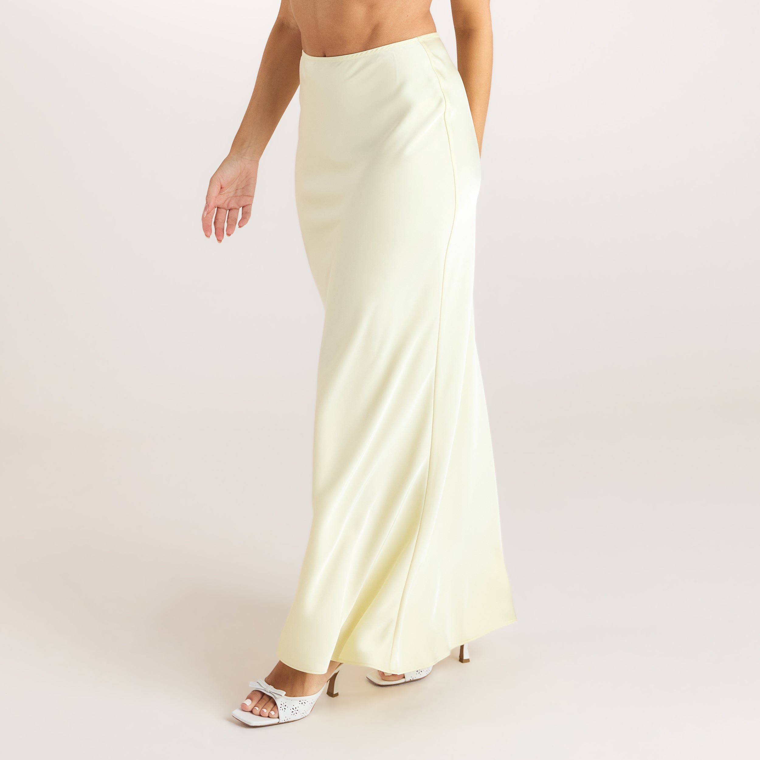 Jupe Maxi en Satin | Jupe Maxi en Satin - Jaune Citron