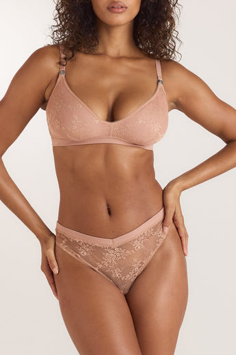 Soutien-gorge d'Allaitement Nurture en Dentelle - Miel alternate
