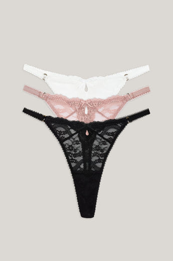 Strings en Dentelle (Lot de 3) - Neutre