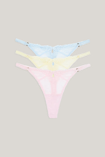Strings en Dentelle (Lot de 3) - Pastel