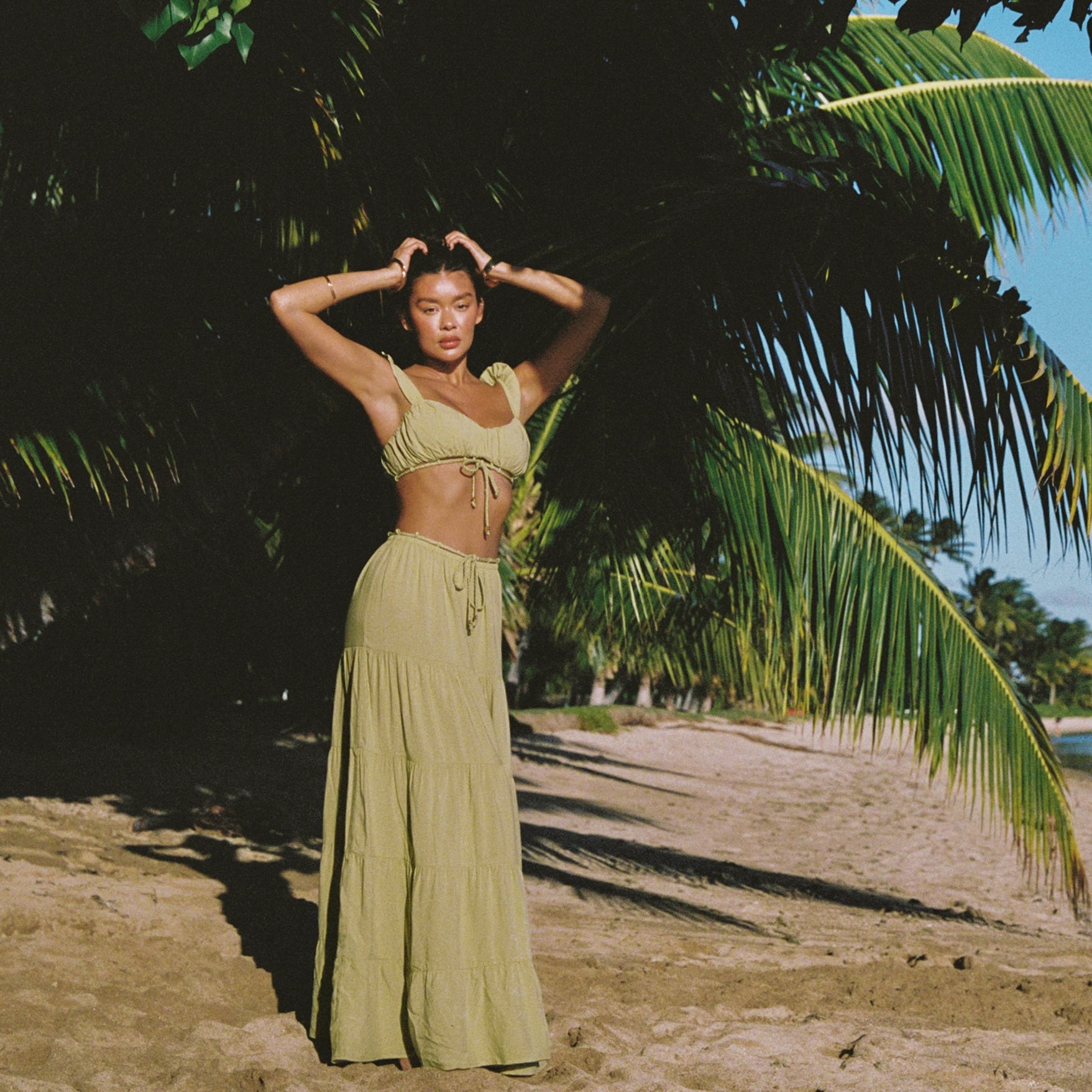 Brassière avec Fronces (Ensemble) - Citron Vert