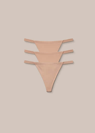 Native Intimates 3 String Nude String Brésilien (Pack de 3) - Multiple – Lounge Underwear