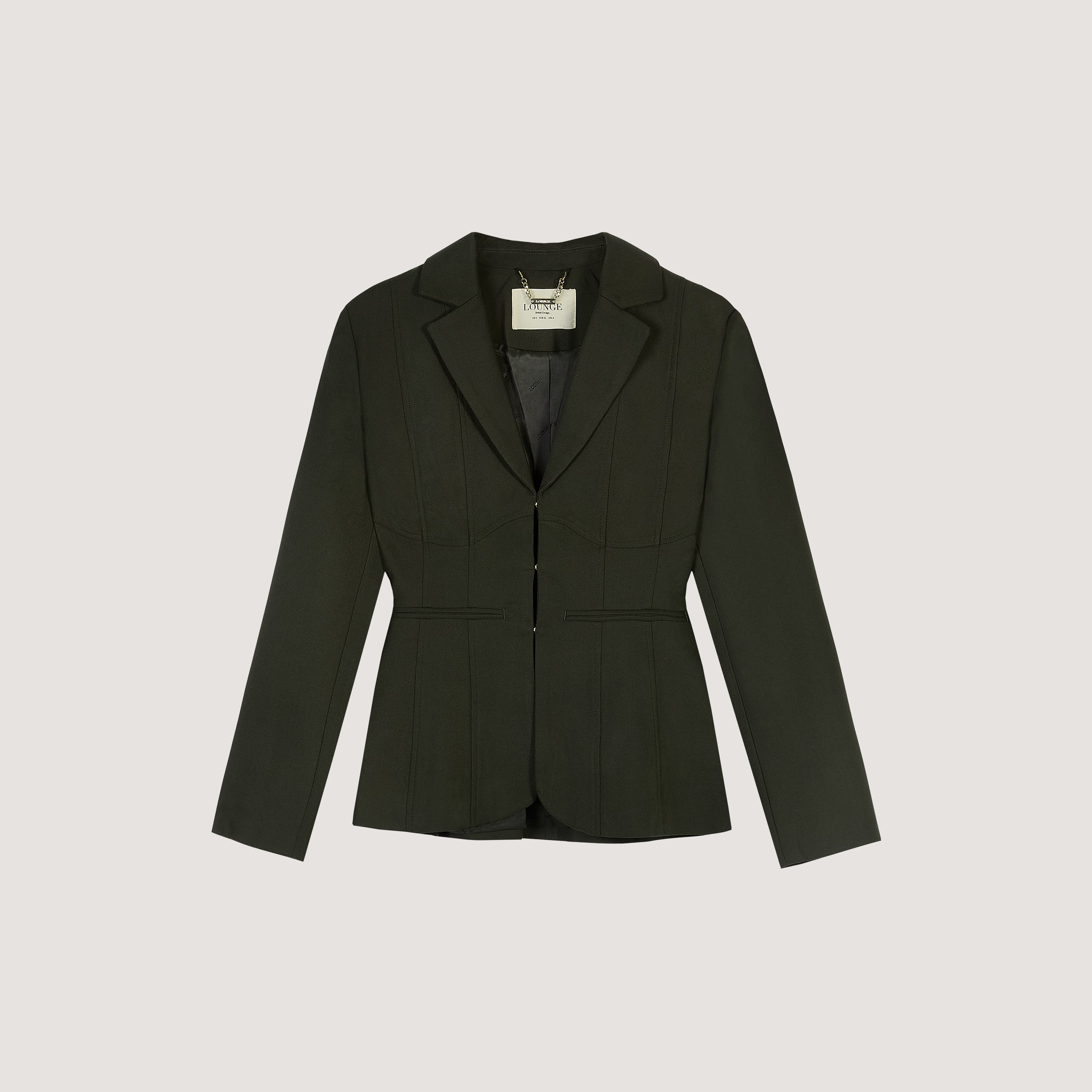 Blazer Ajusté avec Détail de Couture | Blazer Ajusté avec Détail de Couture - Vert Foncé