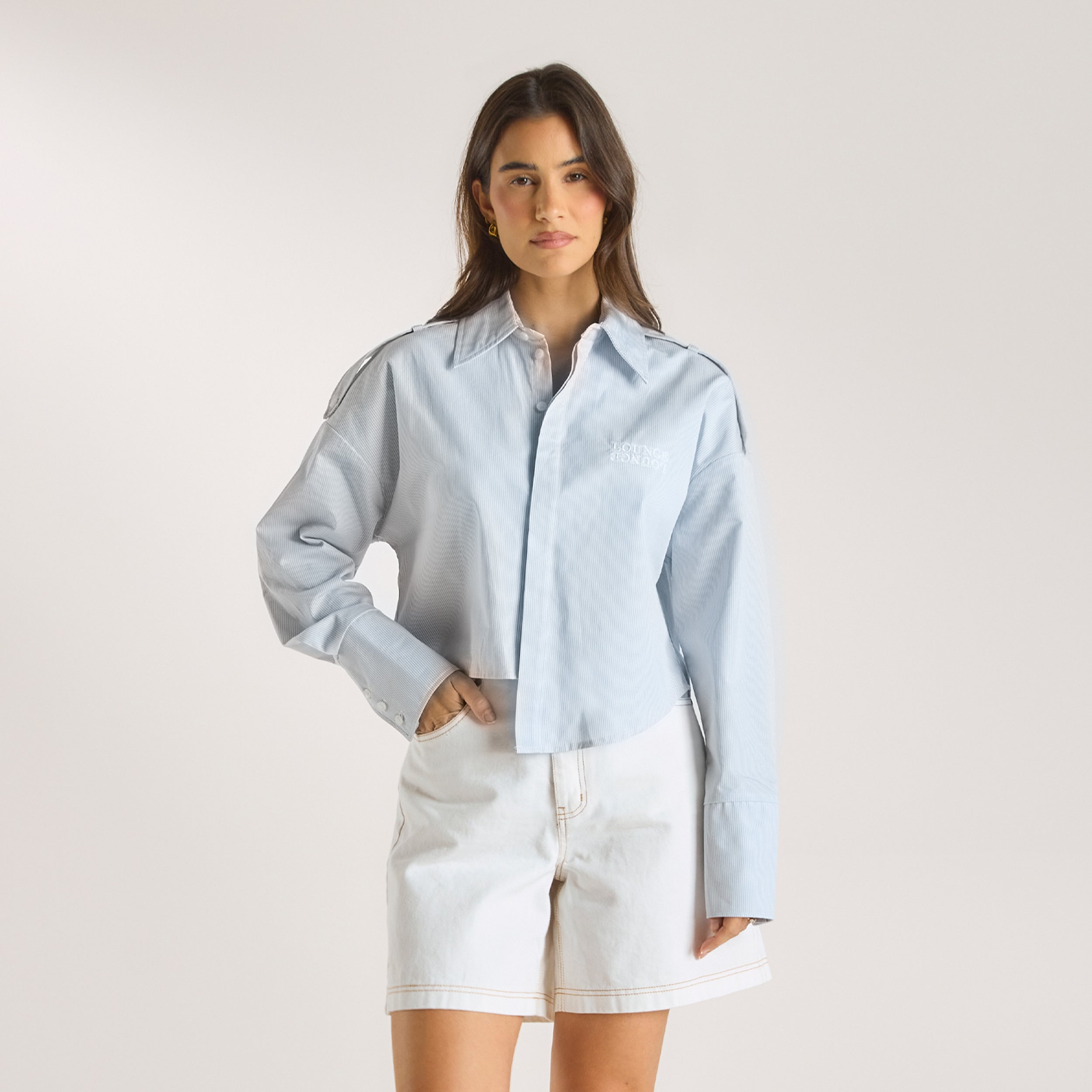 Chemise Asymétrique | Chemise Asymétrique - Rayures Bleues